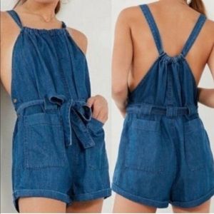 BDG | Urban Outfitters Chambray Denim Short Overalls Shortalls Romper Size XS